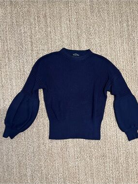 The Fifth Label Navy Ribbed Crew Sweater